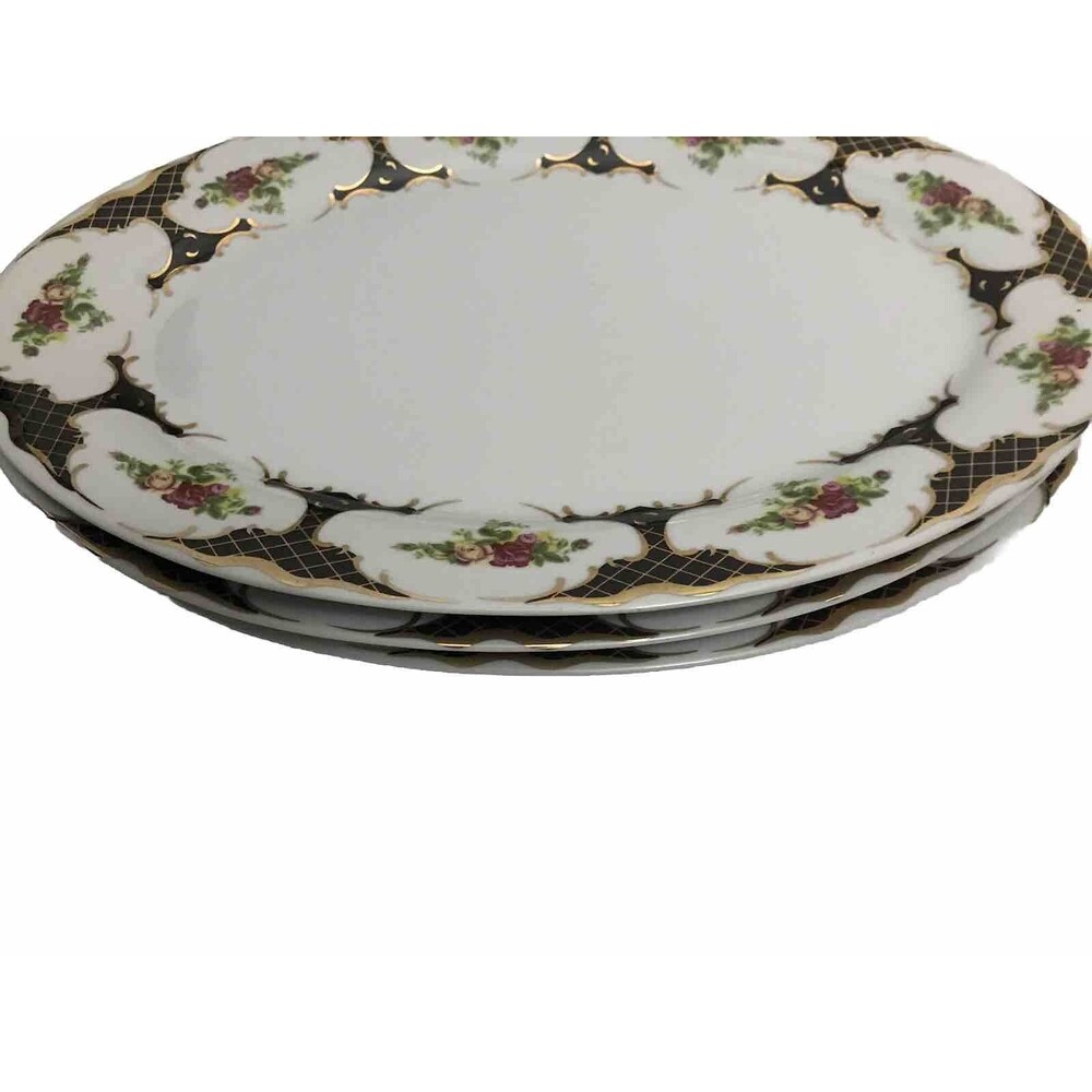 Y Fine Porcelain Serving Plates  One Size Multicolor Pack Of 3
